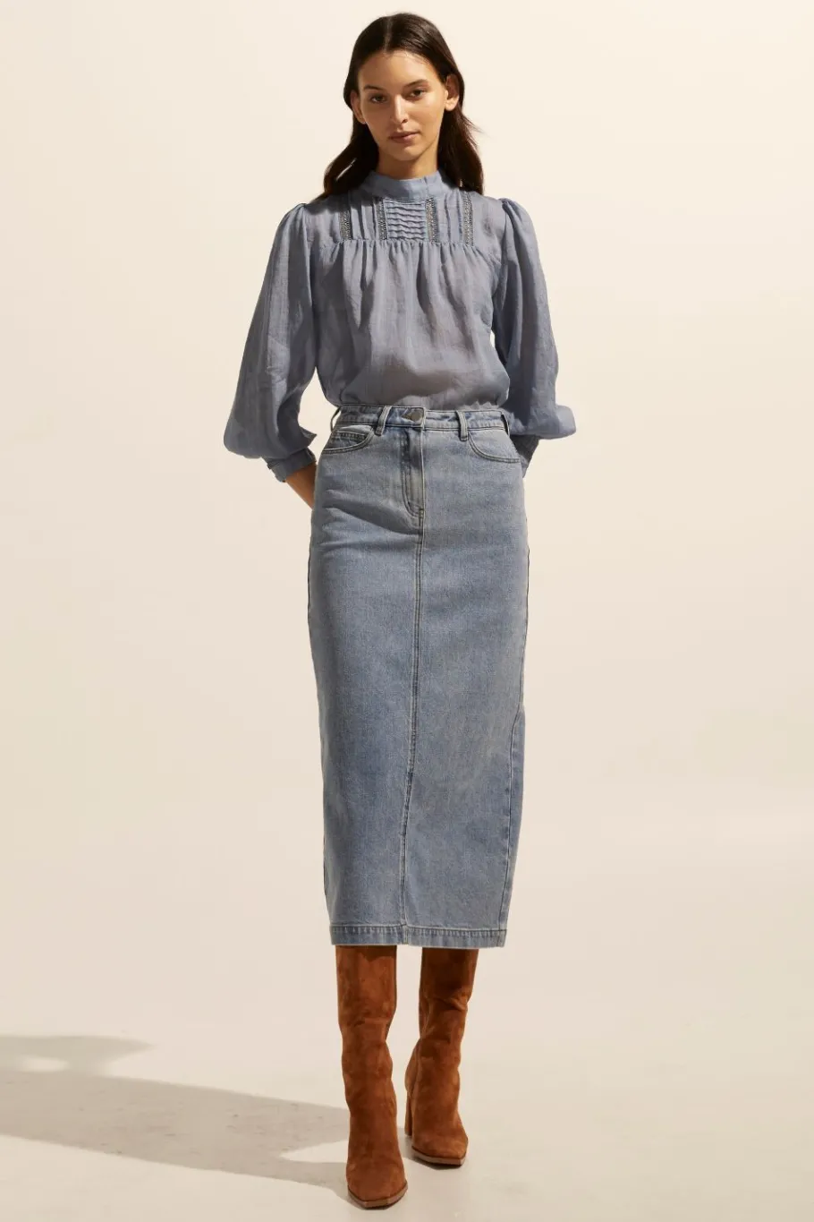 Accord Skirt-Washed Denim|zoe kratzmann Discount