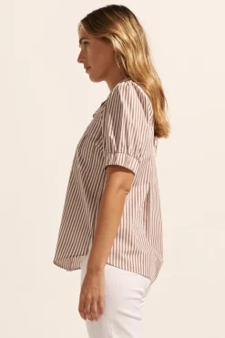 Allot Top-Mocha Stripe|zoe kratzmann New