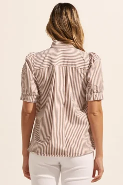 Allot Top-Mocha Stripe|zoe kratzmann New