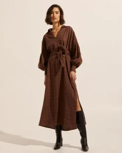 Beeline Dress-Chocolate Check|zoe kratzmann Online