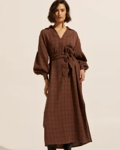 Beeline Dress-Chocolate Check|zoe kratzmann Online