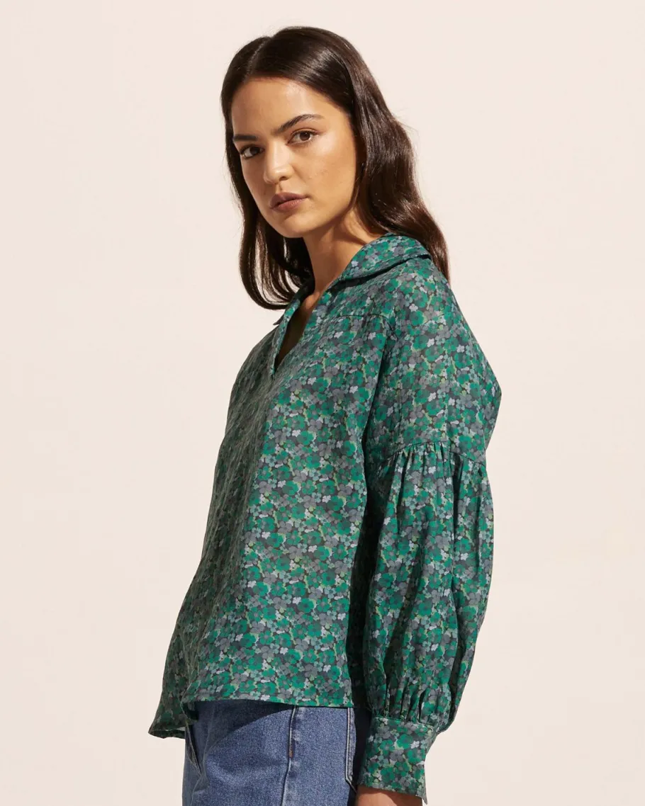 Bounty Top-Juniper Floral|zoe kratzmann New