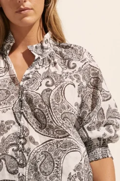 Carousel Top-Black Paisley|zoe kratzmann New