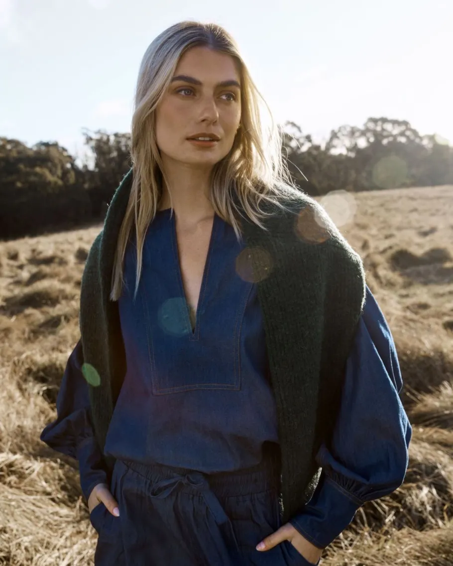 Collude Top-Dark Chambray|zoe kratzmann Online