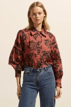 Dash Top-Clay Floral|zoe kratzmann Clearance