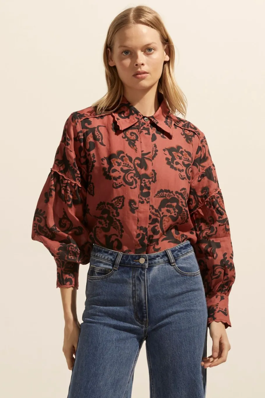 Dash Top-Clay Floral|zoe kratzmann Clearance