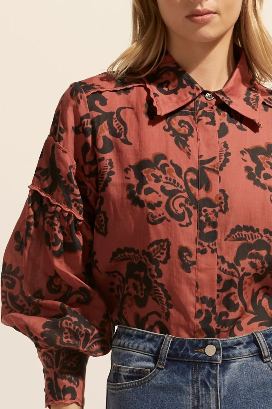 Dash Top-Clay Floral|zoe kratzmann Clearance