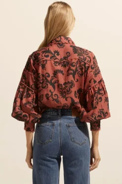 Dash Top-Clay Floral|zoe kratzmann Clearance