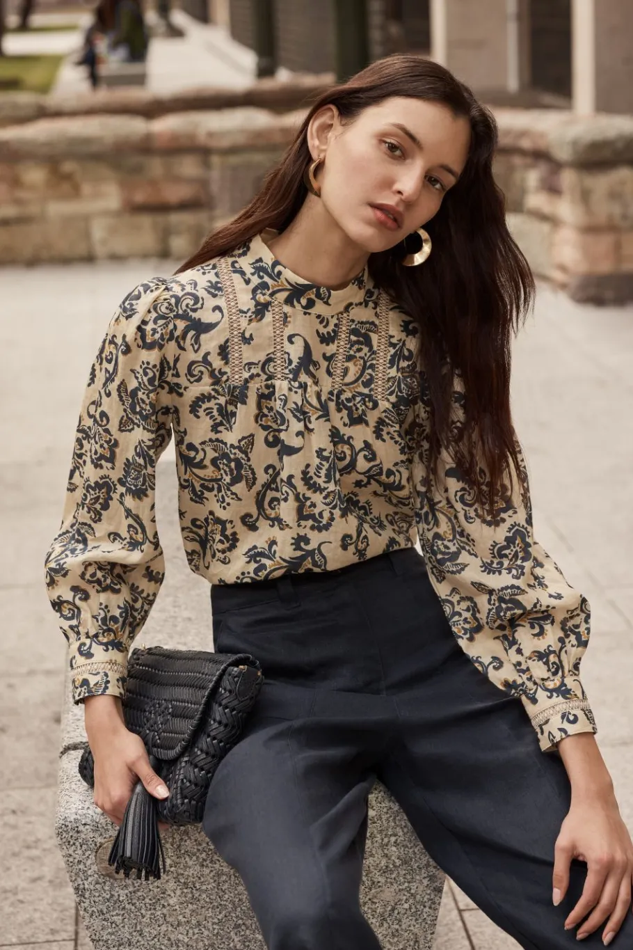 Faze Top-Ochre Floral|zoe kratzmann Clearance
