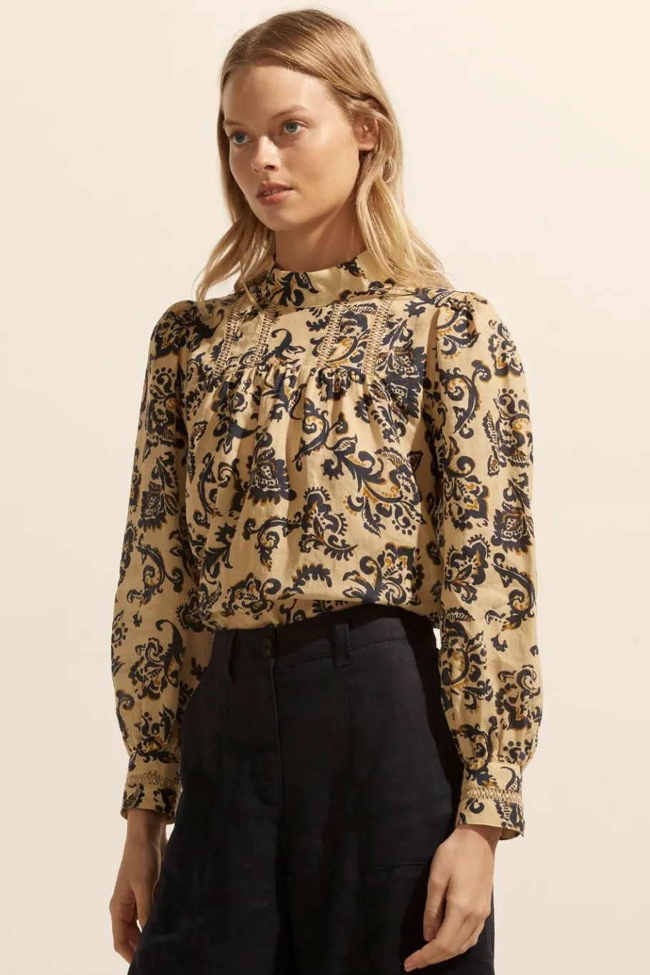 Faze Top-Ochre Floral|zoe kratzmann Clearance