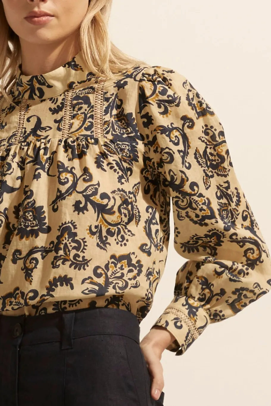 Faze Top-Ochre Floral|zoe kratzmann Clearance