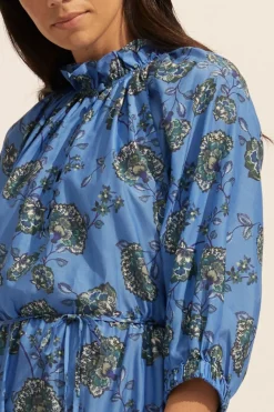 Field Dress-Azure Botanic|zoe kratzmann Hot