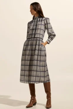 Gleam Dress-Ink/Porcelain Check|zoe kratzmann Hot