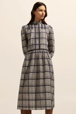 Gleam Dress-Ink/Porcelain Check|zoe kratzmann Hot