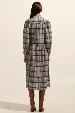 Gleam Dress-Ink/Porcelain Check|zoe kratzmann Hot