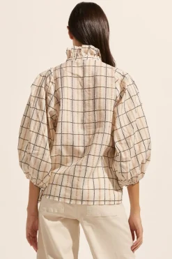 Grant Top-Ivory Check|zoe kratzmann Outlet