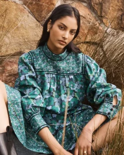 Imprint Dress-Juniper Floral|zoe kratzmann
