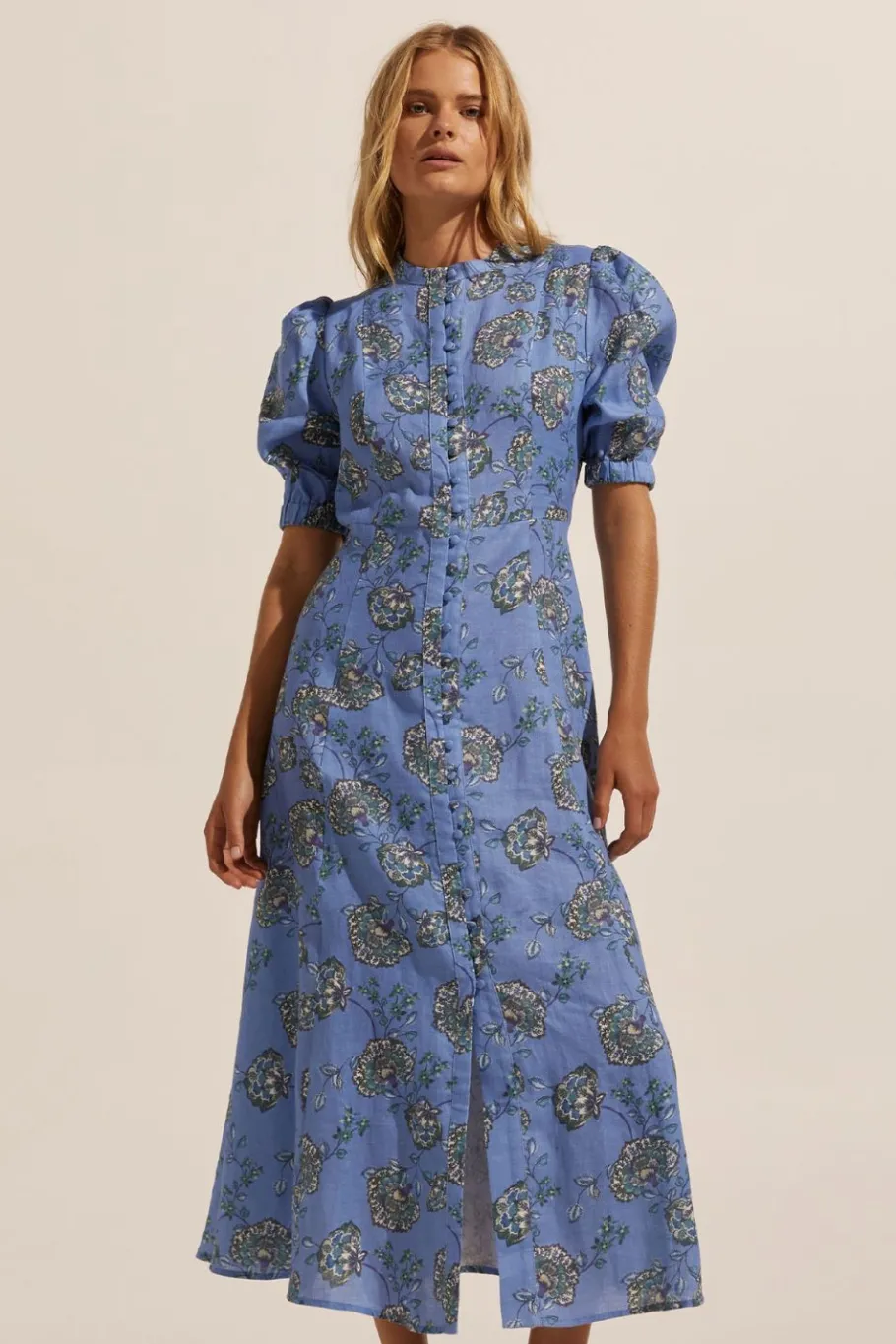 Impulse Dress-Azure Botanic|zoe kratzmann