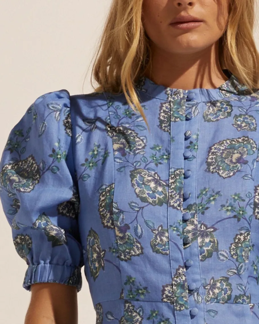 Impulse Dress-Azure Botanic|zoe kratzmann