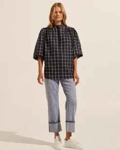 Lilt Top-Black Check|zoe kratzmann Sale