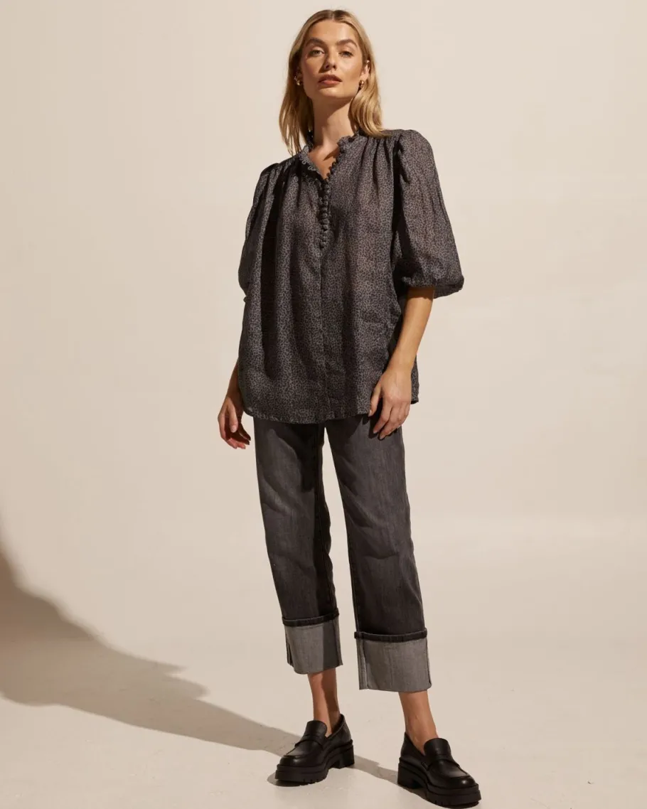 Lilt Top-Graphite Leopard|zoe kratzmann