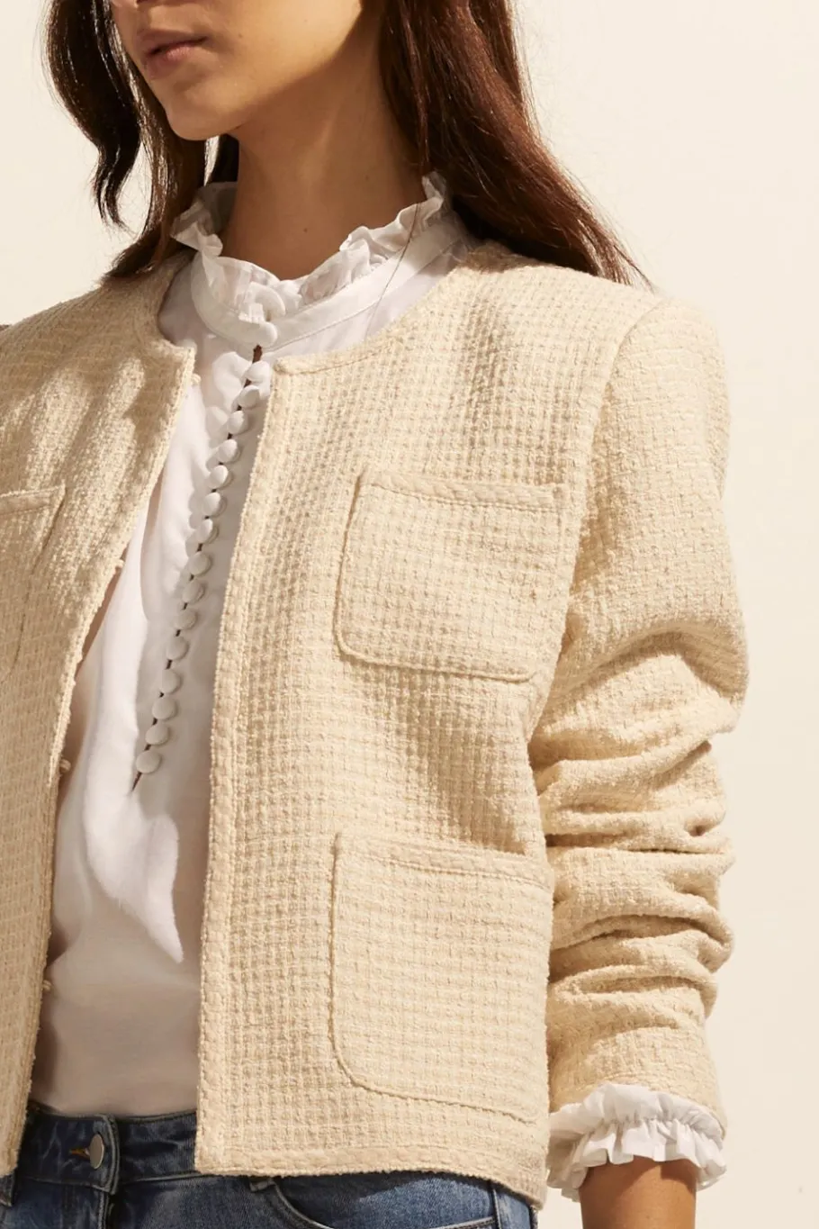 Patron Jacket-Ecru Boucle|zoe kratzmann