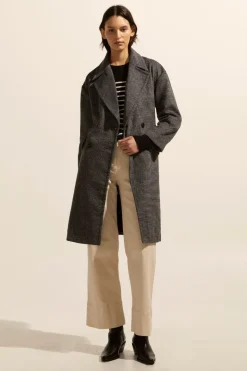 Pillar Coat-Black Mini Check|zoe kratzmann Best