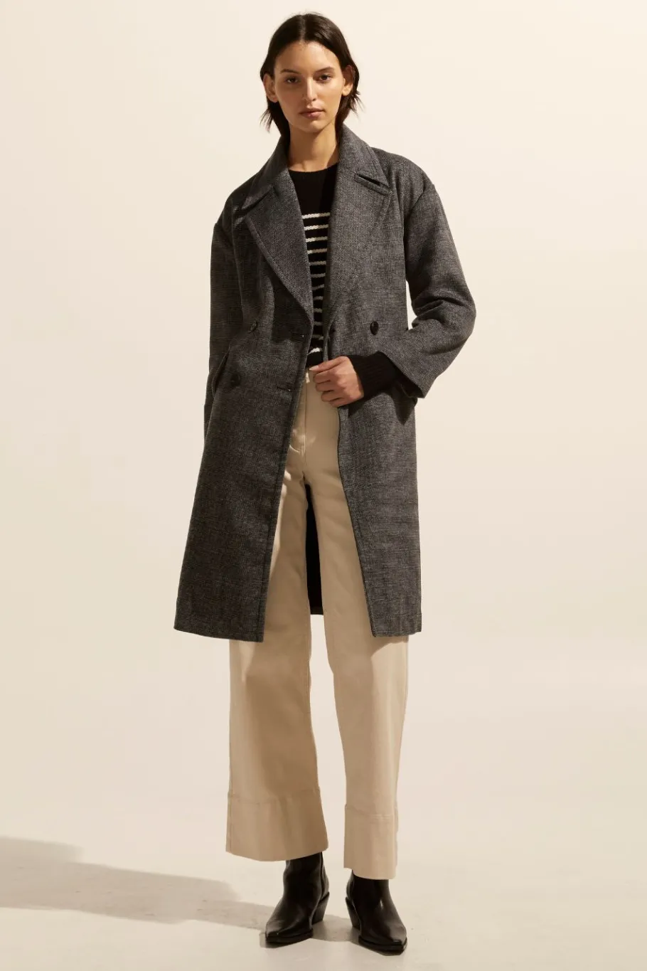 Pillar Coat-Black Mini Check|zoe kratzmann Best