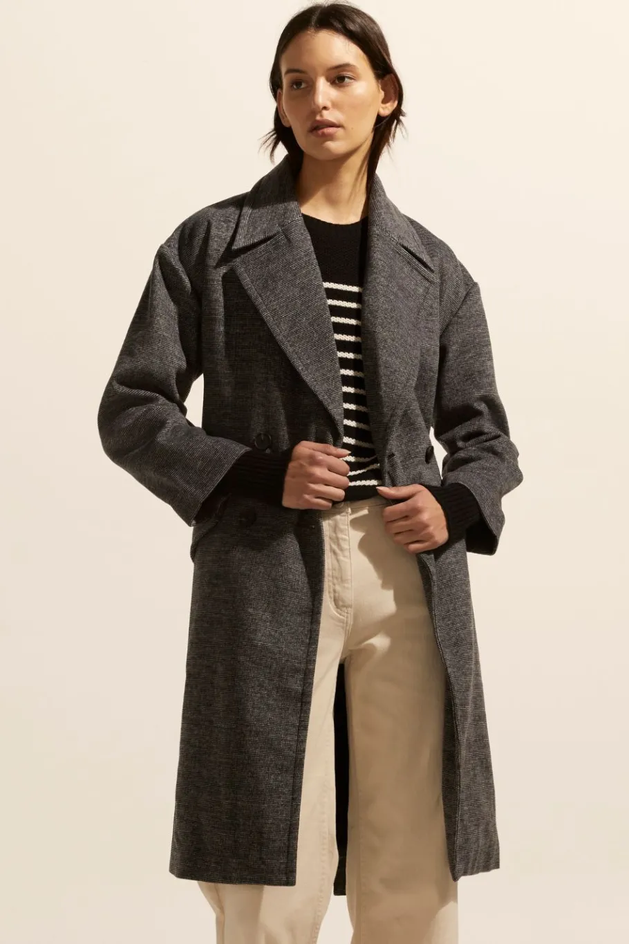Pillar Coat-Black Mini Check|zoe kratzmann Best