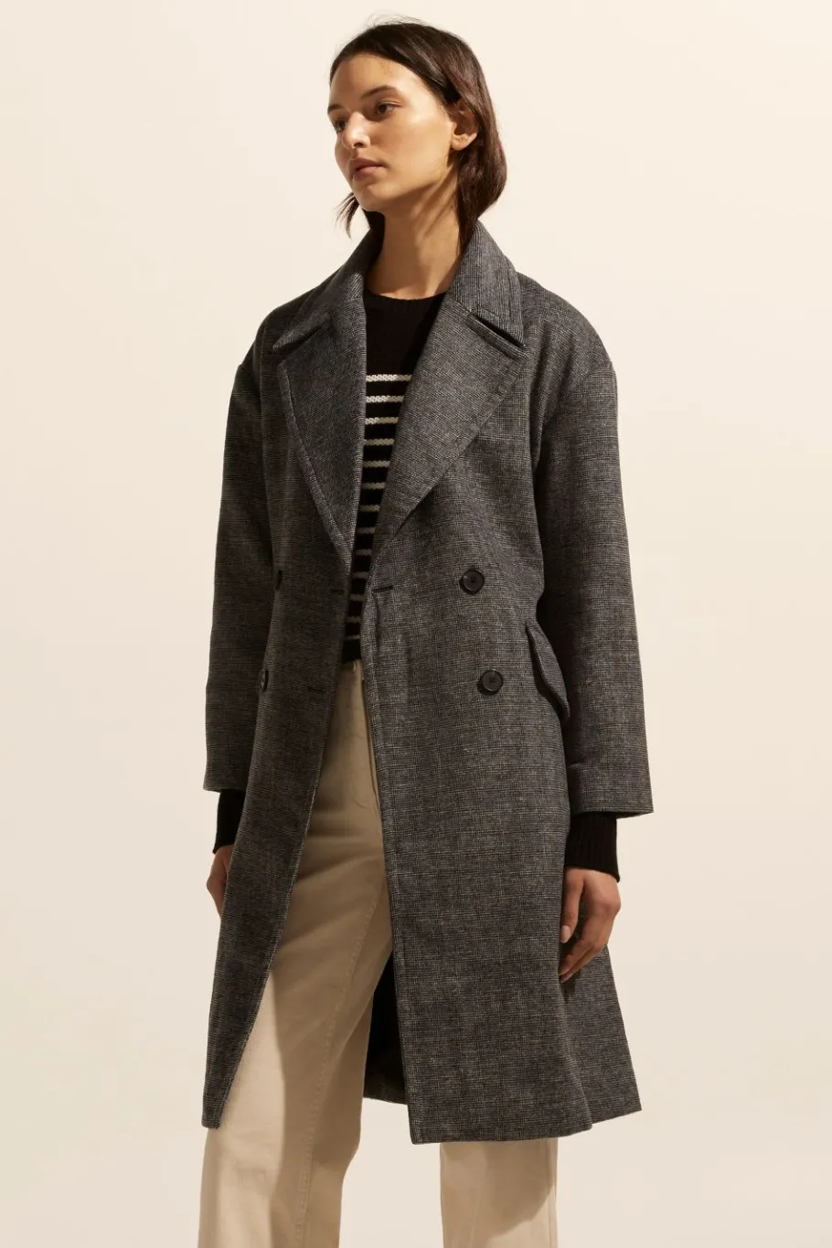 Pillar Coat-Black Mini Check|zoe kratzmann Best