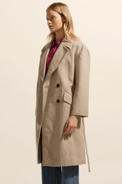 Pillar Coat-Stone Mini Check|zoe kratzmann Discount