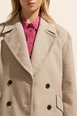 Pillar Coat-Stone Mini Check|zoe kratzmann Discount