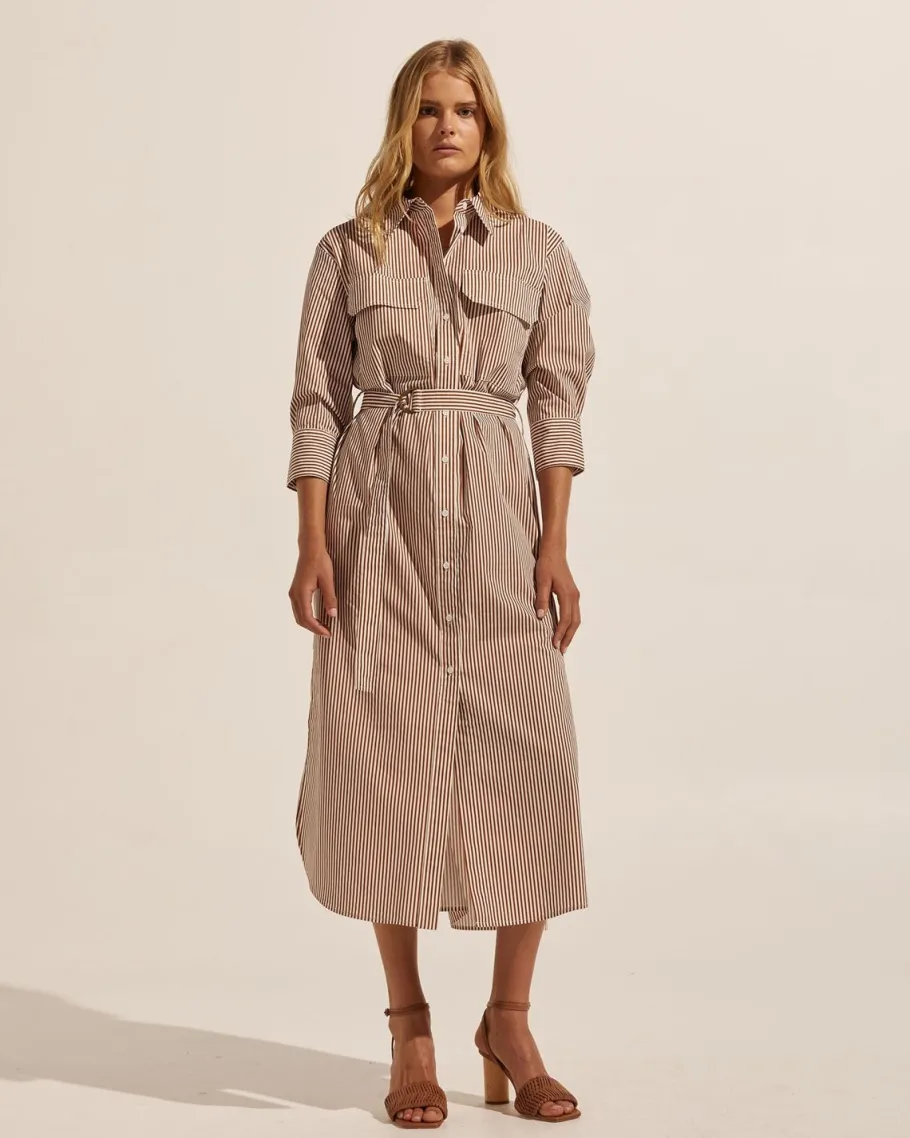 Pinpoint Dress-Cafe Stripe|zoe kratzmann Hot