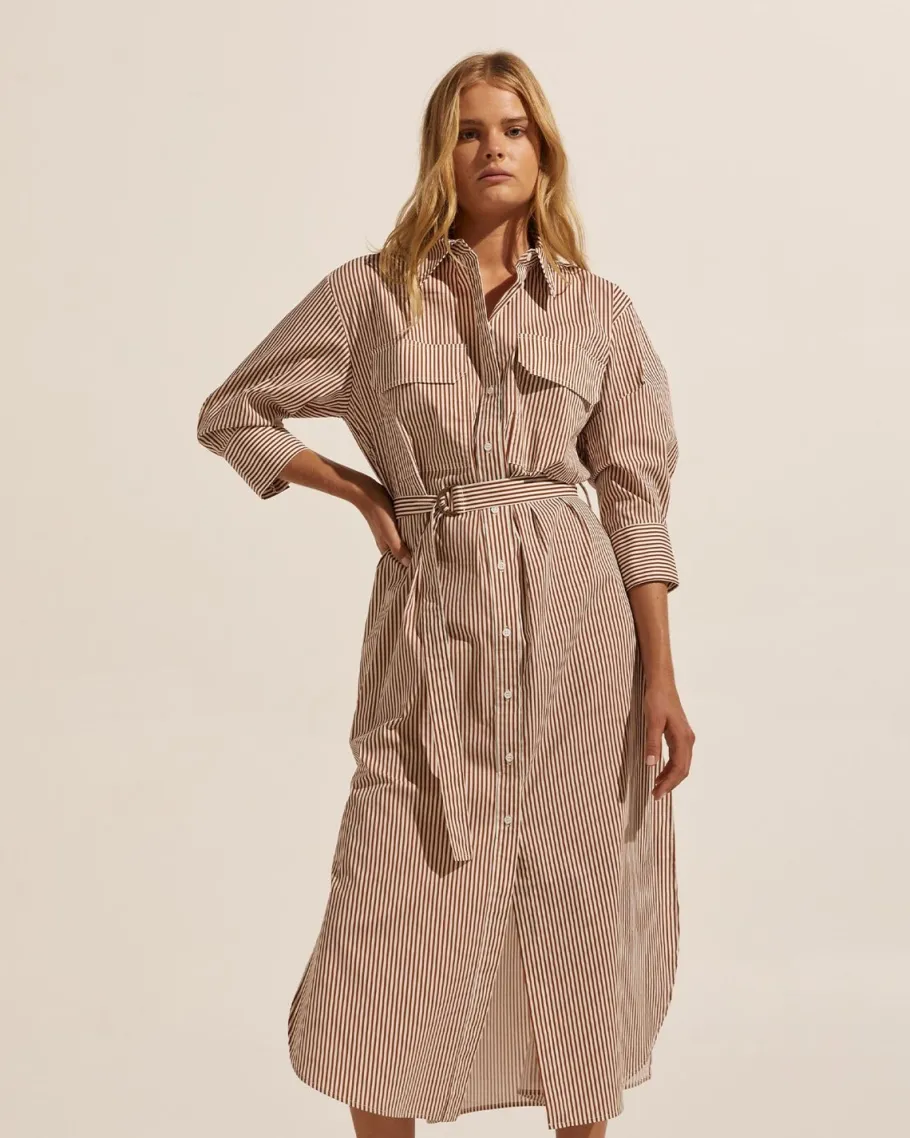 Pinpoint Dress-Cafe Stripe|zoe kratzmann Hot