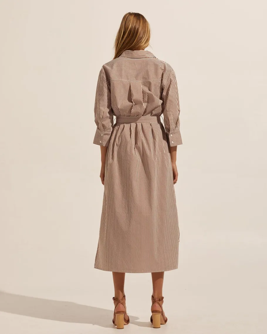 Pinpoint Dress-Cafe Stripe|zoe kratzmann Hot