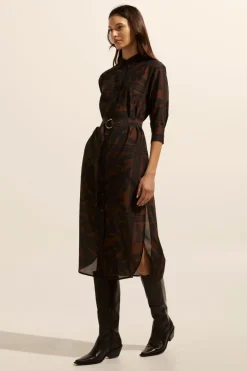 Pinpoint Dress-Choc Frond|zoe kratzmann Discount