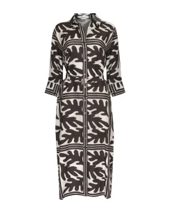 Pinpoint Dress-Frond Choc|zoe kratzmann