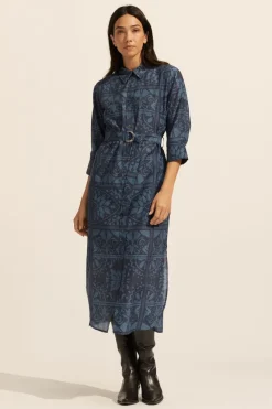 Pinpoint Dress-Indigo Mosaic|zoe kratzmann Sale