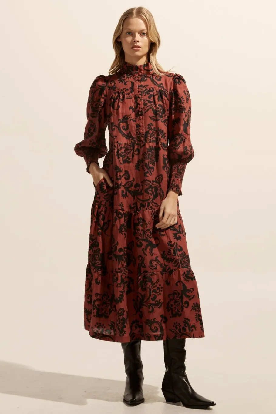 Recruit Dress-Clay Floral|zoe kratzmann Clearance