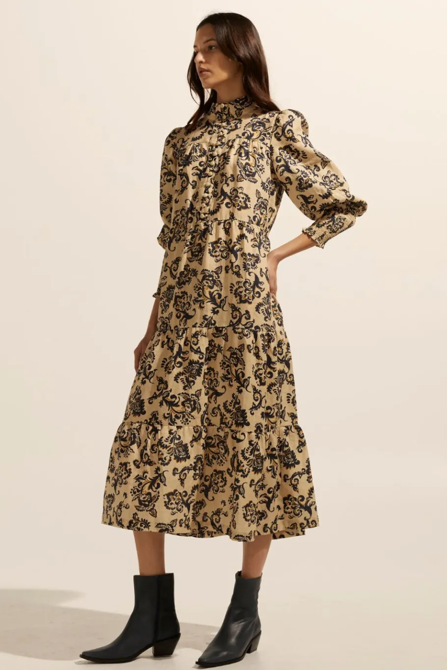 Recruit Dress-Ochre Floral|zoe kratzmann Sale