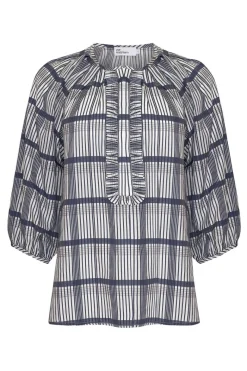 Refine Top-Ink/Porcelain Check|zoe kratzmann Outlet