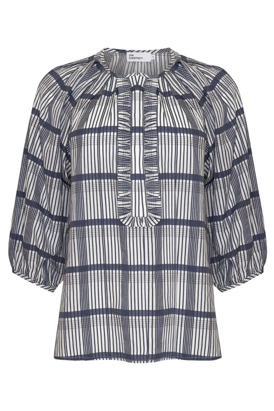 Refine Top-Ink/Porcelain Check|zoe kratzmann Outlet