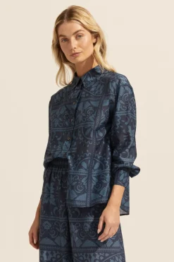 Reflex Top-Indigo Mosaic|zoe kratzmann Clearance