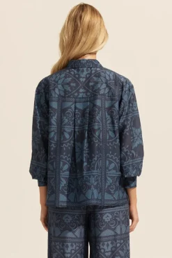 Reflex Top-Indigo Mosaic|zoe kratzmann Clearance