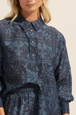 Reflex Top-Indigo Mosaic|zoe kratzmann Clearance