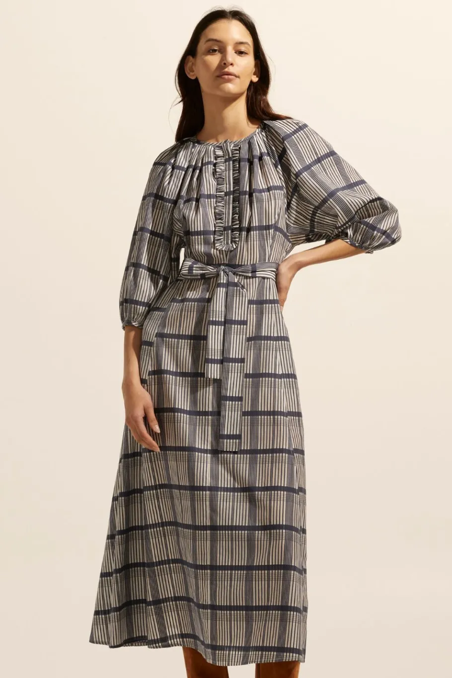 Regard Dress-Ink/Porcelain Check|zoe kratzmann Sale