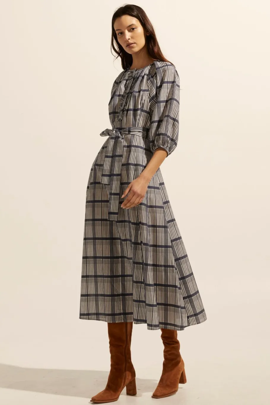 Regard Dress-Ink/Porcelain Check|zoe kratzmann Sale
