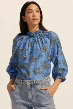 Siesta Top- Azure Botanic|zoe kratzmann New