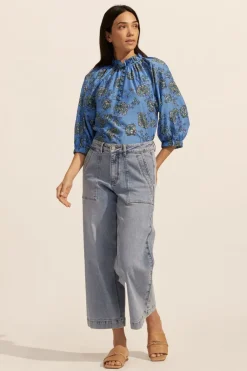 Siesta Top- Azure Botanic|zoe kratzmann New