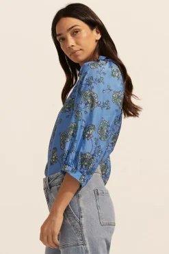 Siesta Top- Azure Botanic|zoe kratzmann New